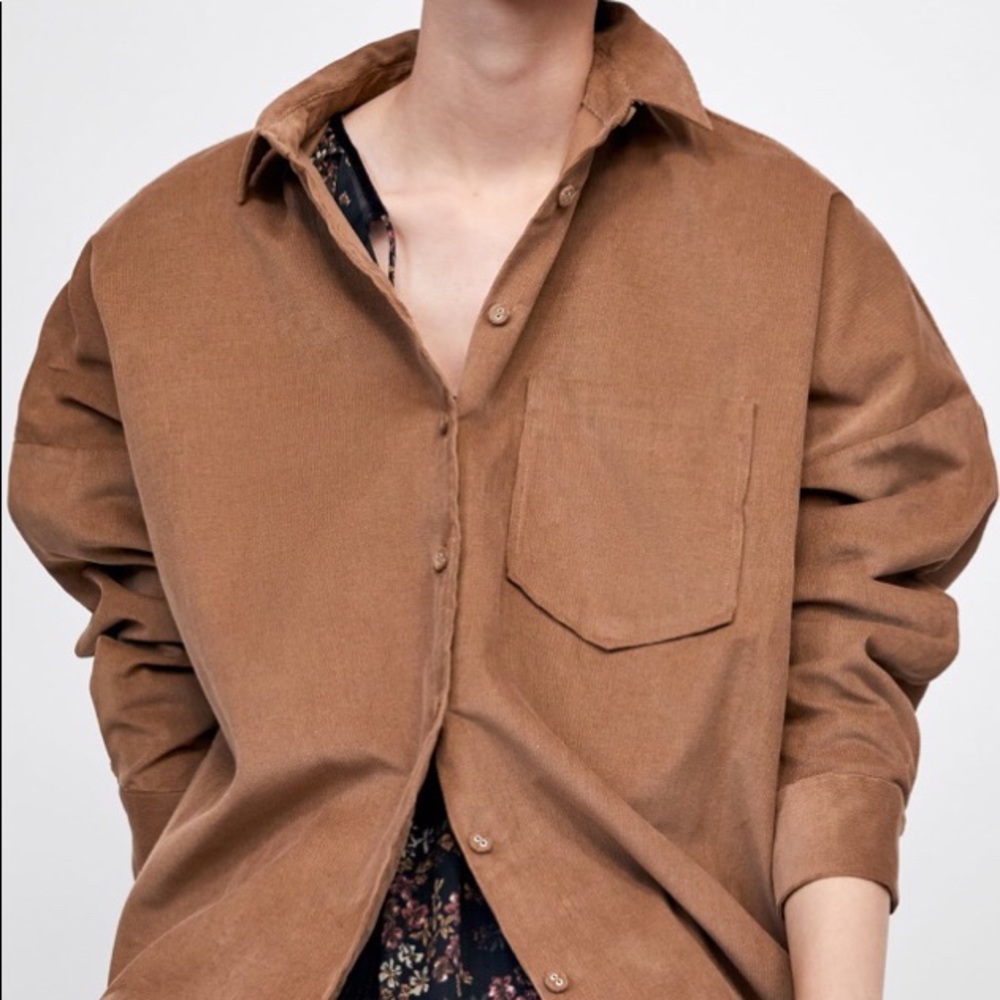 Camel corduroy shirt Zara